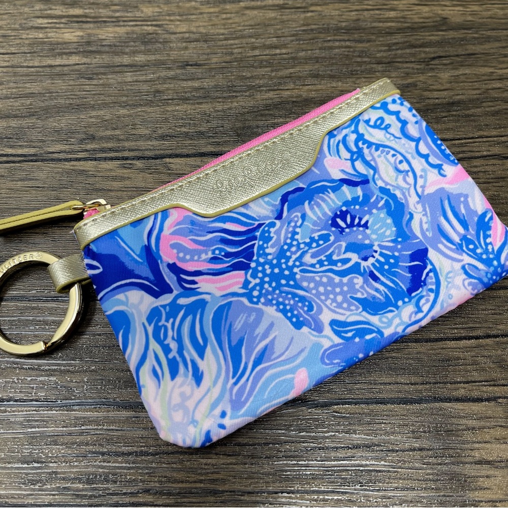 Lilly Pulitzer ID case, NWT, blue & pink floral print, card holder